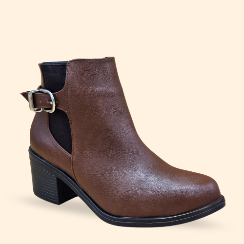Mayoreo De 6 Pares De Botín Irma en Oasys Color Whisky Estilo - 2643