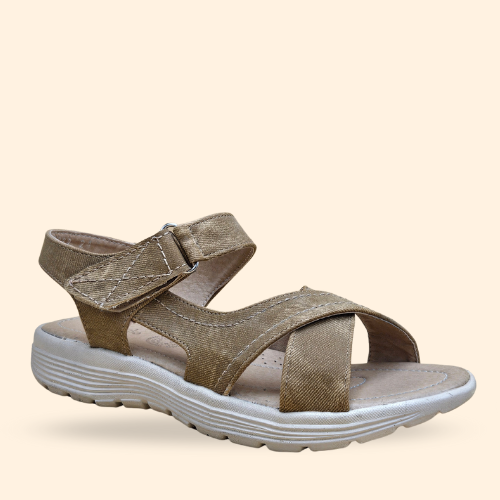 Mayoreo De 6 Pares De Sandalia Silueta Jeans Camel Estilo-5332