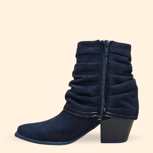Mayoreo De 6 Pares De Botín Vaqui en Prisco Color Negro Estilo - 4043