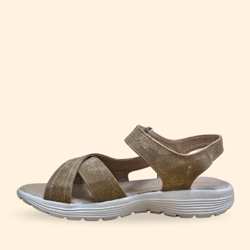 Mayoreo De 6 Pares De Sandalia Silueta Jeans Camel Estilo-5332