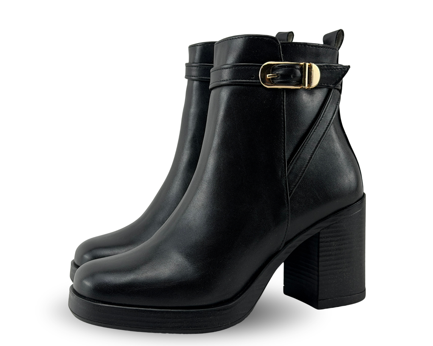 Botines Scandalo 5303 Color Negro De Tacón