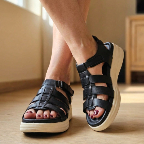 Sandalias De Tiras Modelo-6034 De Piel Vegana