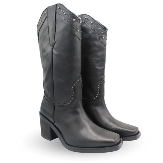 Bota para Mujer Vaquero Estilo-02 Color Negro