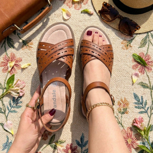 Sandalias De Tiras Modelo-2919 De Piel Vegana