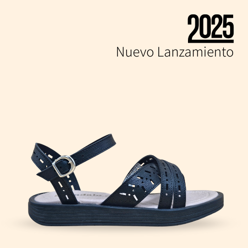 Mayoreo De 6 Pares De Sandalia Kool Argelia Negro Estilo-2919
