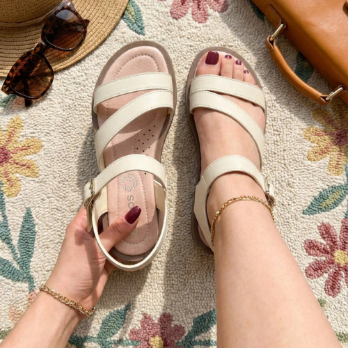 Sandalias De Tiras Modelo-2908 De Piel Vegana