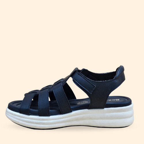 Mayoreo De 6 Pares De Sandalia Linda Nairobi Negro Estilo-6034