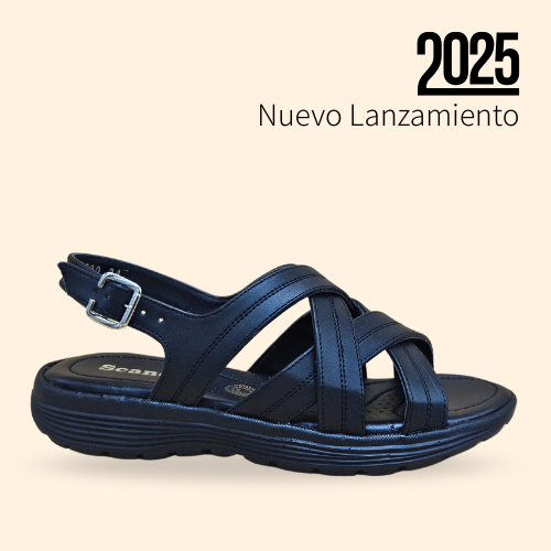 Mayoreo De 6 Pares De Sandalia Silueta Nairobi Negro Estilo-5330