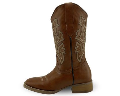 Botas Vaqueras Con Bordado Rahvan Cogñac