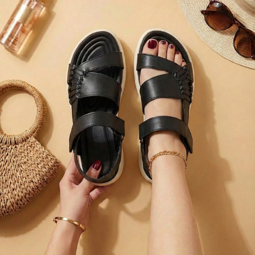 Sandalias De Tiras Modelo-6031 De Piel Vegana