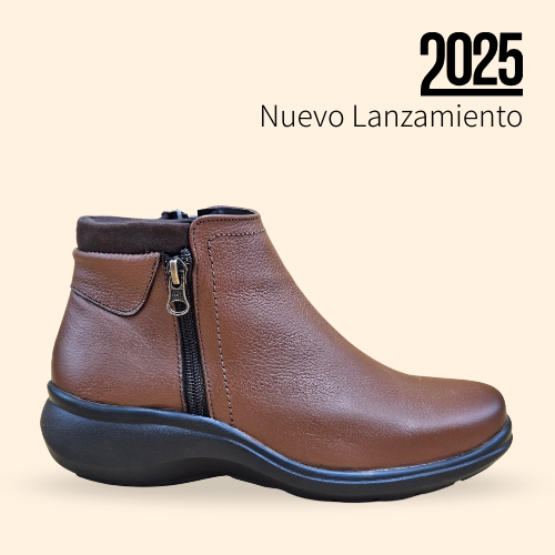 Mayoreo De 6 pares de Botín Flex De Piel Natural De Color Tan Estilo-5544