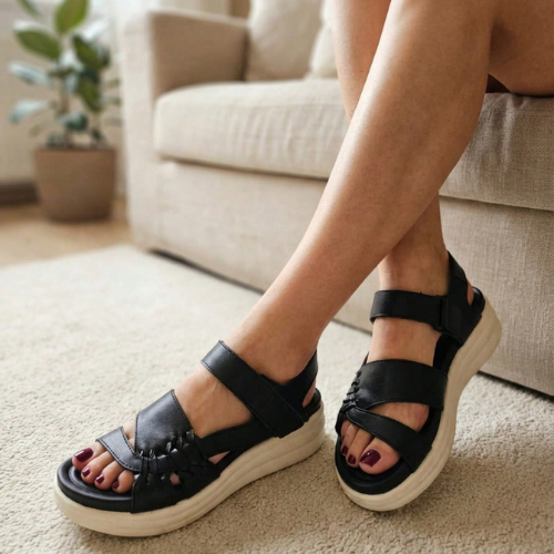 Sandalias De Tiras Modelo-6031 De Piel Vegana