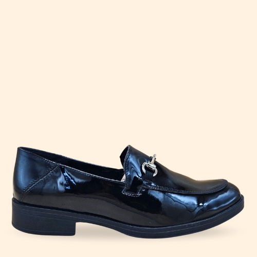 Mayoreo De 6 Pares De Zapato Casual Andrea en Charol Negro Estilo - 1914