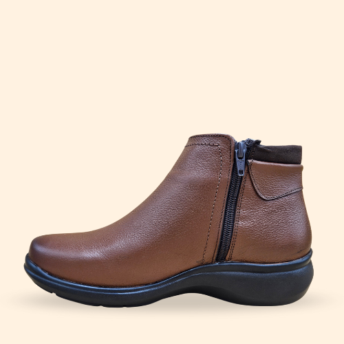 Mayoreo De 6 pares de Botín Flex De Piel Natural De Color Tan Estilo-5544