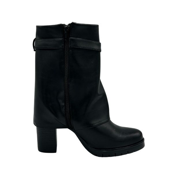 Bota para Mujer de Tacón Medio Estilo-2031 Color Negro