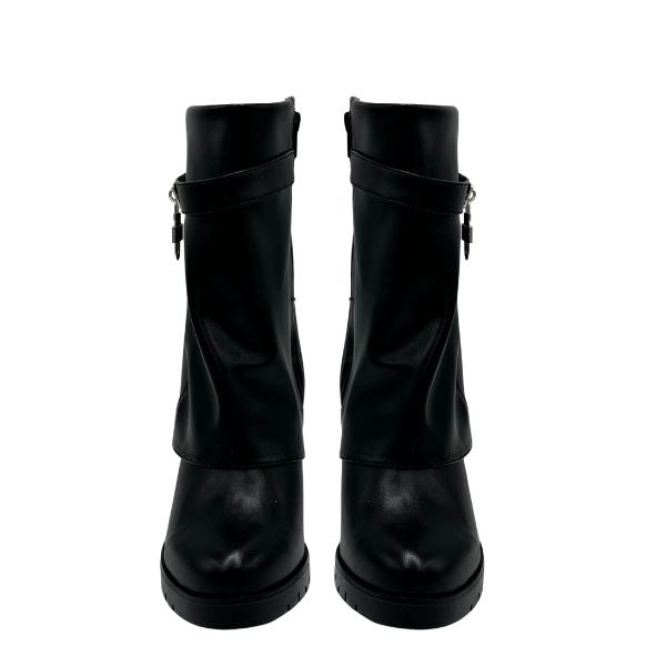 Bota para Mujer de Tacón Medio Estilo-2031 Color Negro