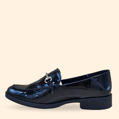 Mayoreo De 6 Pares De Zapato Casual Andrea en Charol Negro Estilo - 1914