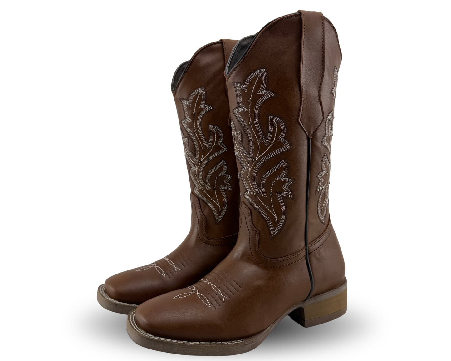 Botas Vaqueras Con Bordado Rahvan Cogñac