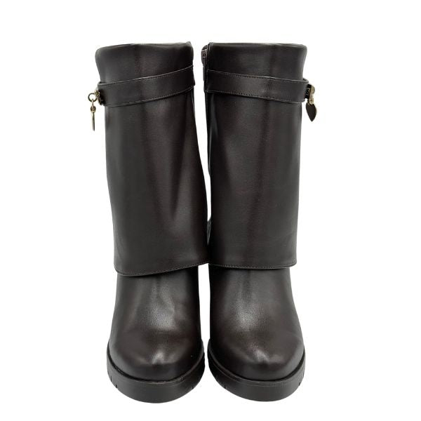 Bota para Mujer de Tacón Medio Estilo-2031 Color Café