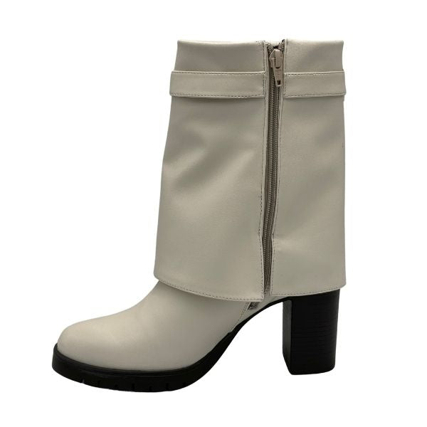 Bota para Mujer de Tacón Medio Estilo-2031 Color Blanco