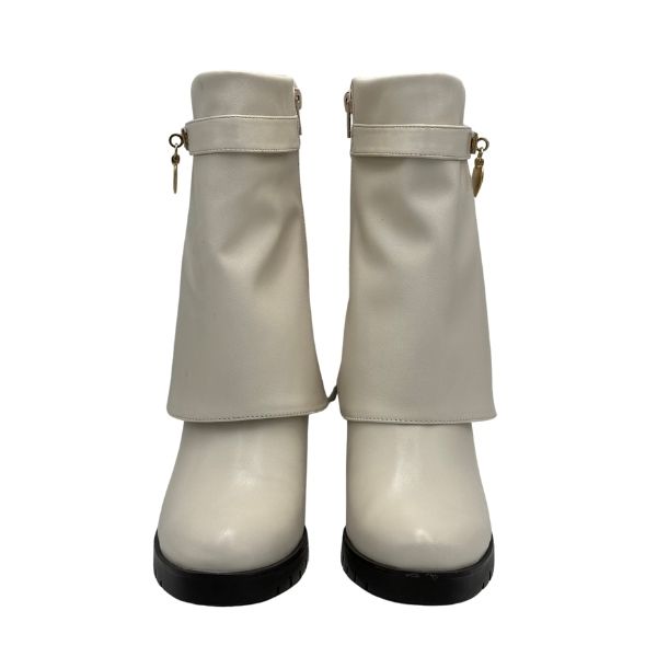 Bota para Mujer de Tacón Medio Estilo-2031 Color Blanco