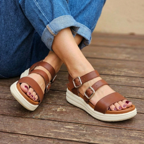 Sandalias De Tiras Modelo-6032 De Piel Vegana
