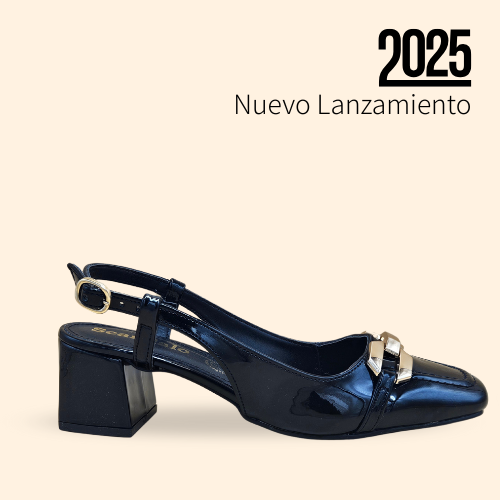 Mayoreo De 6 Pares De Zapatilla Yuki Charol Negro Estilo-5900