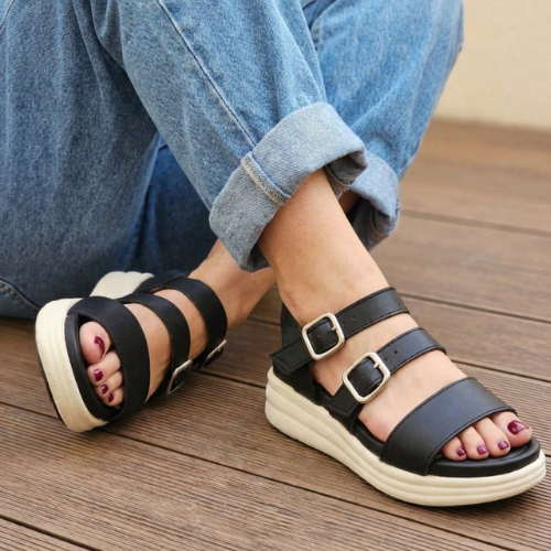 Sandalias De Tiras Modelo-6032 De Piel Vegana