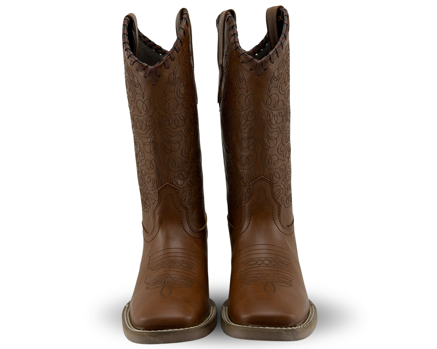 Botas Vaqueras Con Bordado Rahvan Café