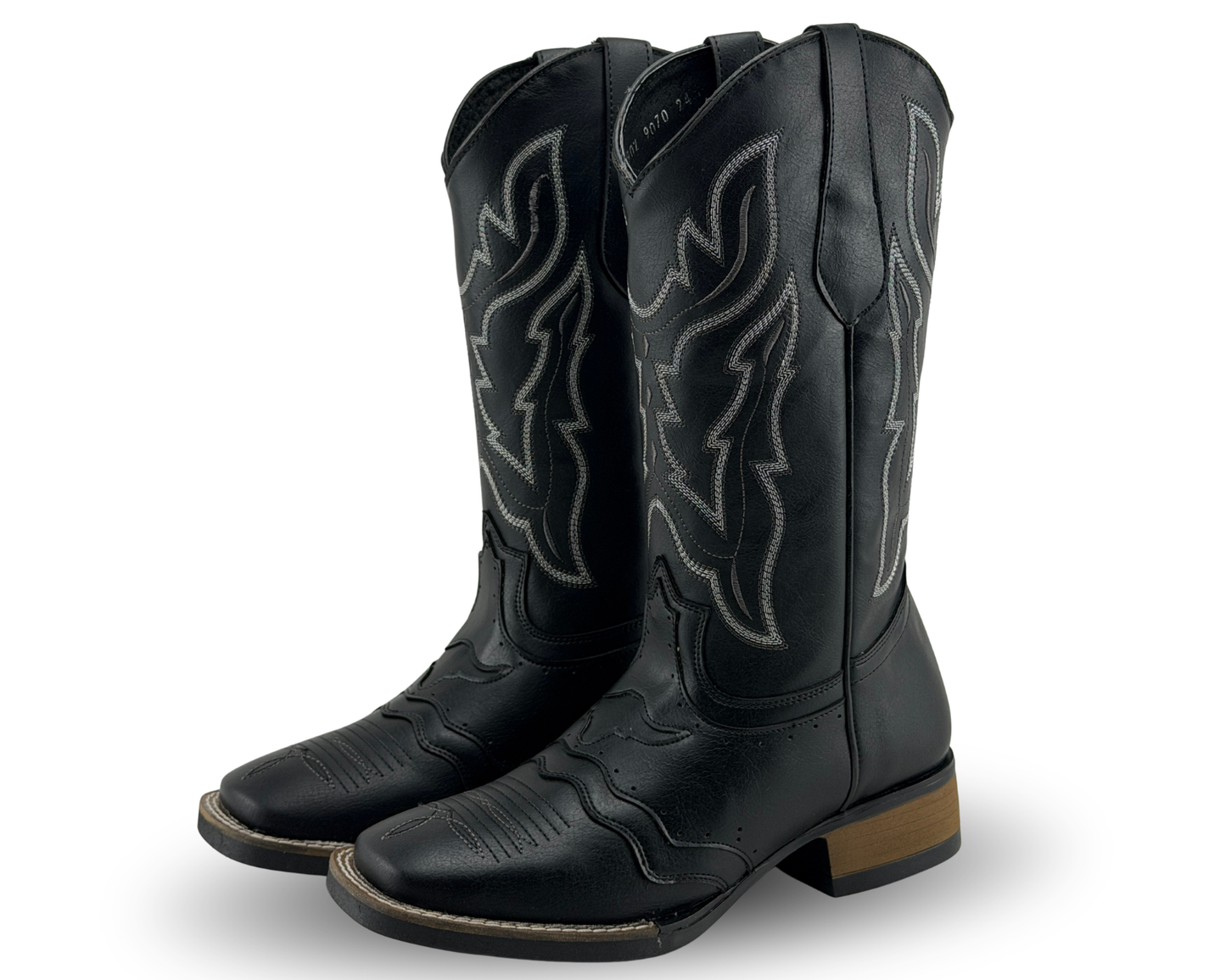 Botas Vaqueras Con Bordado Rahvan Negro