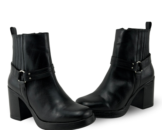 Botines Scandalo 5307 Color Negro De Tacón