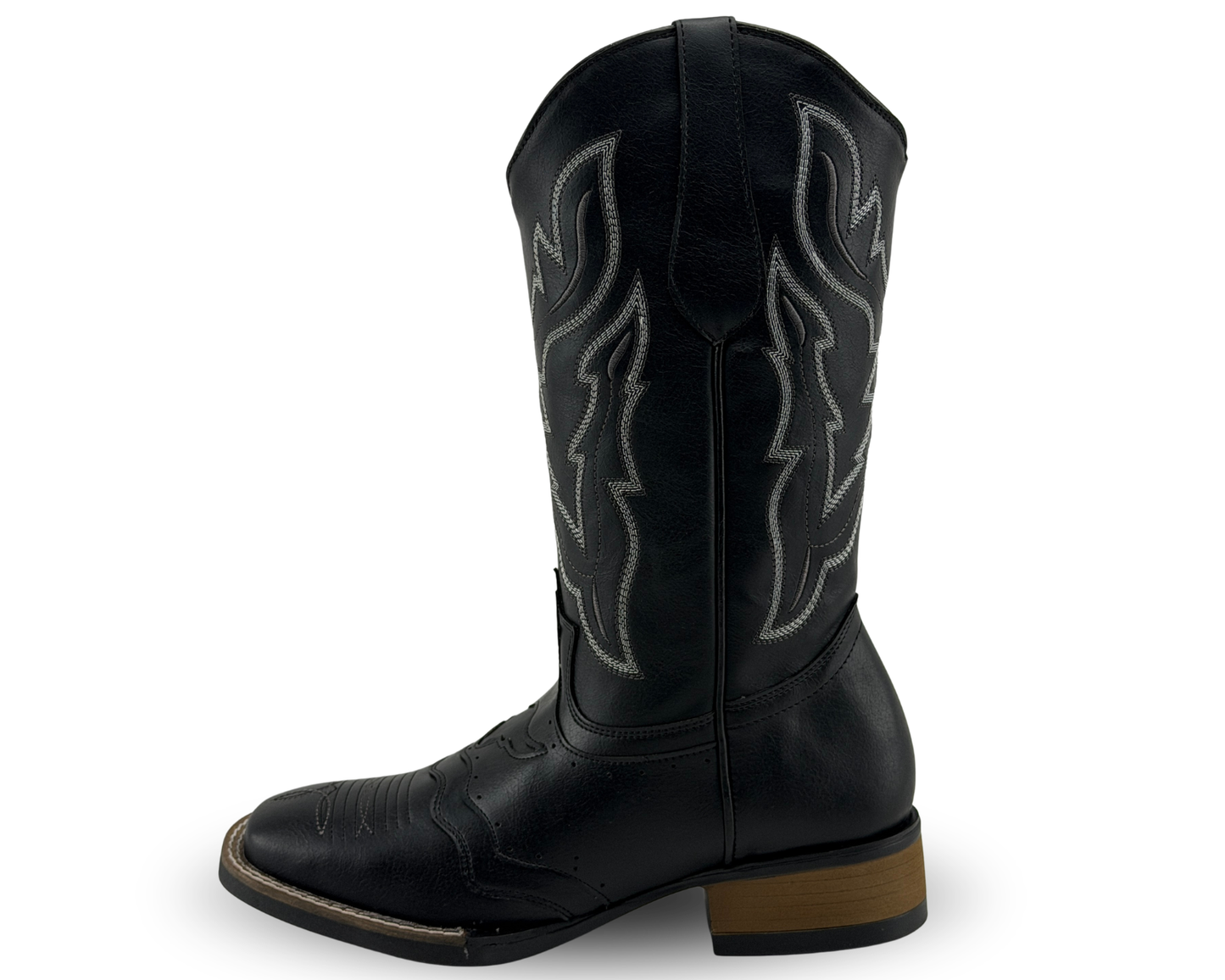 Botas Vaqueras Con Bordado Rahvan Negro