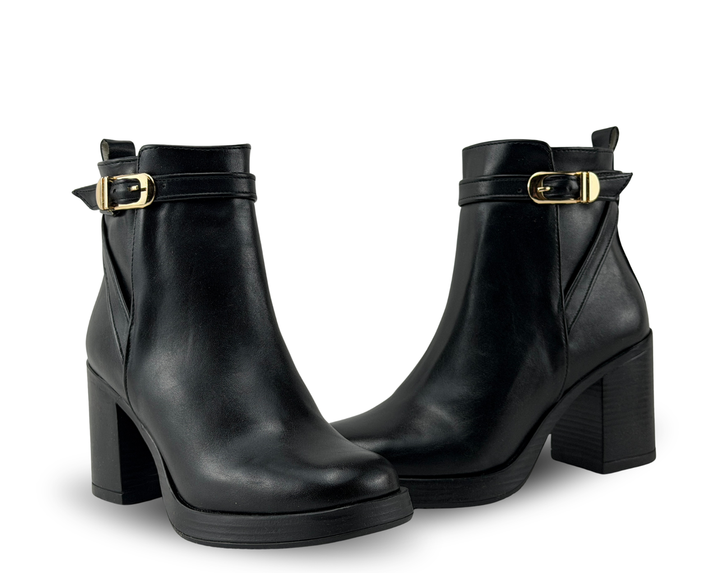 Botines Scandalo 5303 Color Negro De Tacón