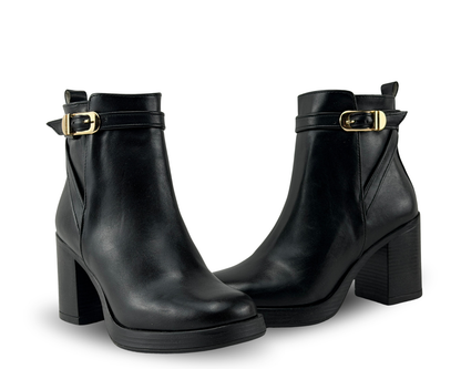 Botines Scandalo 5303 Color Negro De Tacón