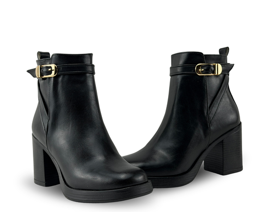 Botines Scandalo 5303 Color Negro De Tacón