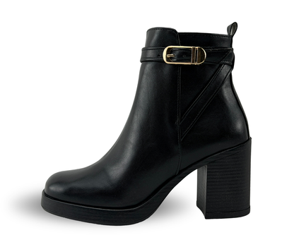Botines Scandalo 5303 Color Negro De Tacón
