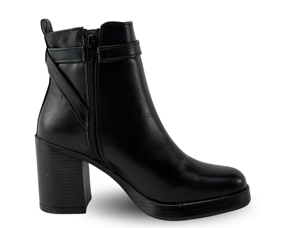 Botines Scandalo 5303 Color Negro De Tacón
