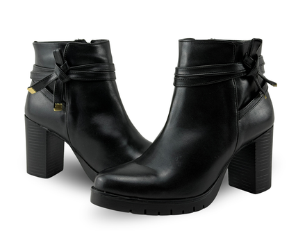 Botines Scandalo 2032 Color Negro De Tacón