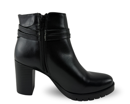 Botines Scandalo 2032 Color Negro De Tacón