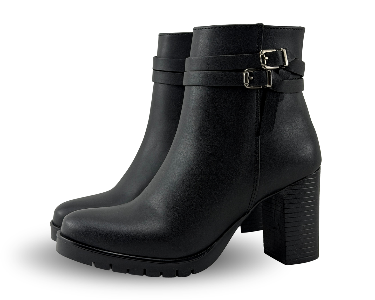 Botines Scandalo 2043 Color Negro De Tacón