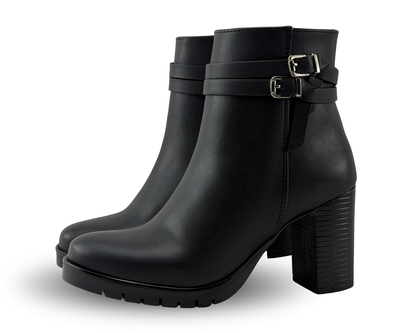 Botines Scandalo 2043 Color Negro De Tacón