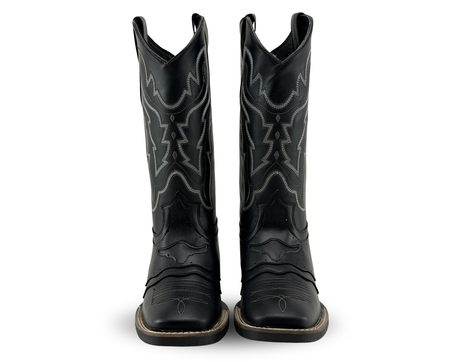 Botas Vaqueras Con Bordado Rahvan Negro