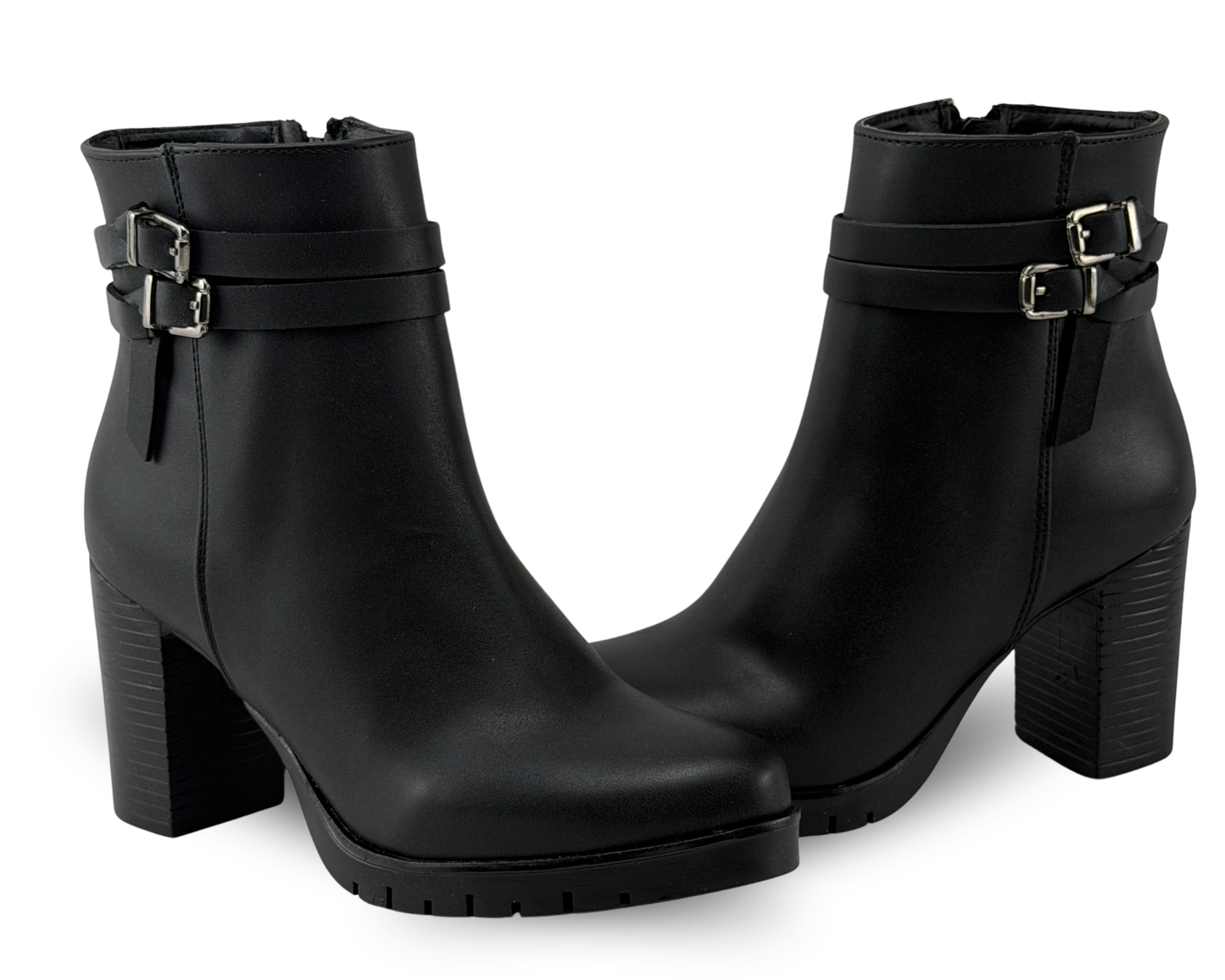 Botines Scandalo 2043 Color Negro De Tacón