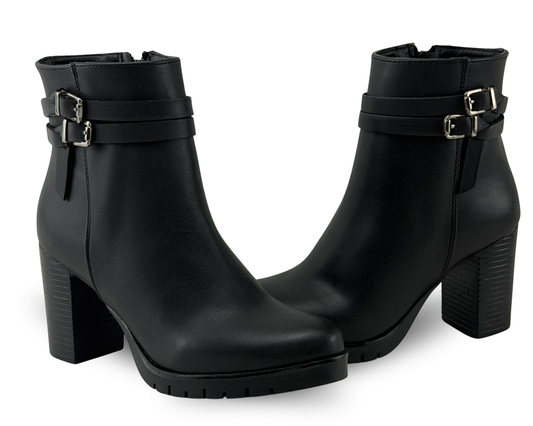 Botines Scandalo 2043 Color Negro De Tacón
