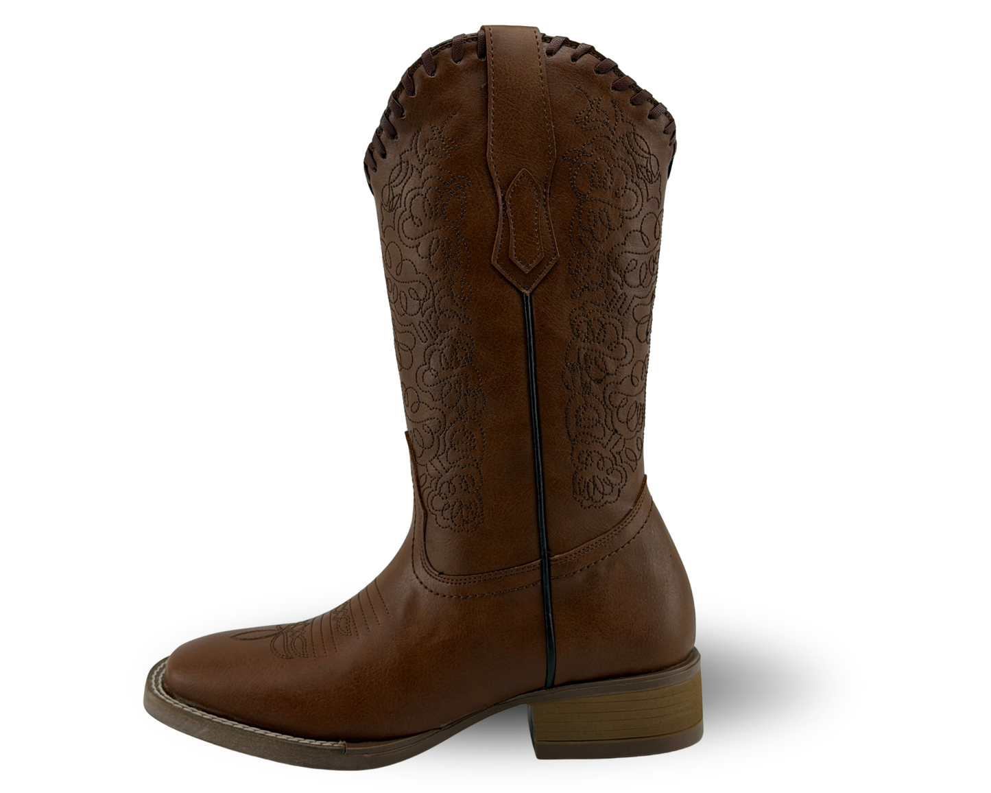 Botas Vaqueras Con Bordado Rahvan Café