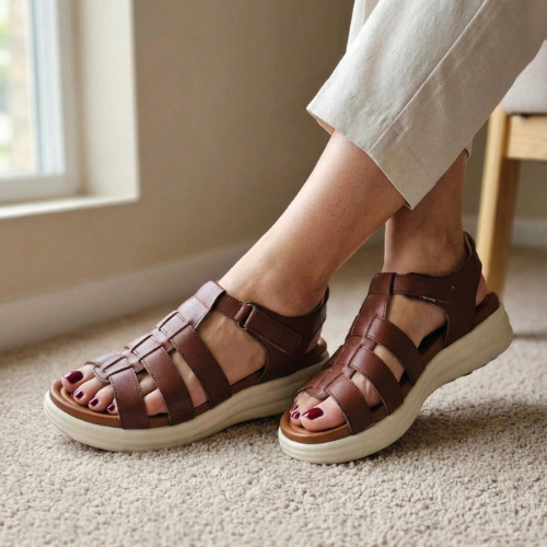 Sandalias De Tiras Modelo-6034 De Piel Vegana