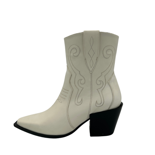 Botín para Mujer Vaquero Estilo-4038 Color Blanco