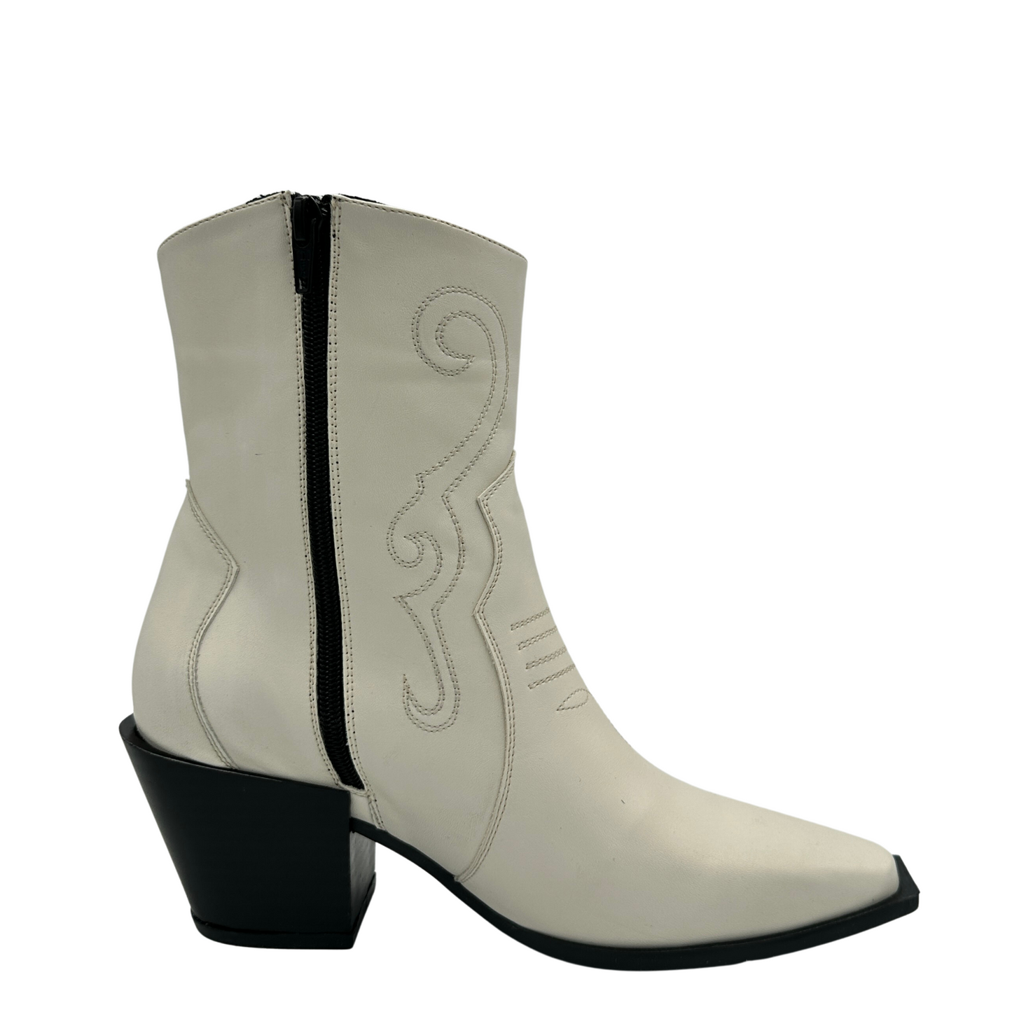 Botín para Mujer Vaquero Estilo-4038 Color Blanco